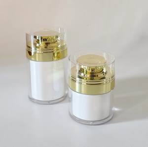 Bouteille de lotion de soin de la peau sans air en plastique de 50ML avec pompe noire couvercle blanc/transparent pour crème pour les yeux émulsion de sérum de protection solaire Anti-UV - Product Image 2