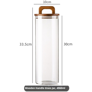Recipientes de Vidrio <span class=keywords><strong>para</strong></span> Almacenamiento de <span class=keywords><strong>Cocina</strong></span> y Despensa, Frasco de Vidrio con Tapa de Madera de Acacia <span class=keywords><strong>para</strong></span> Cereales, Galletas, Dulces, Avena - Product Image 6