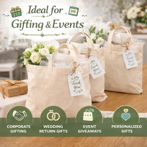 Bolsa de lona de algodón de primera calidad, resistente y reutilizable, para compras, viajes y uso en la playa, disponible para la venta. - Product Image 6