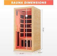 Sauna infrarouge pour 1-2 personnes - Sauna domestique en bois de pruche canadien avec haut-parleur Bluetooth et lumière chromothérapeutique