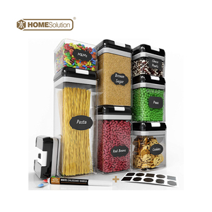 kitchen warehouse transparent food plastic clear hermetic rice storage box organizer stackable airtight containers set