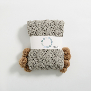 FTS Factory Soft Cable hecho a mano Pompom Chenille <span class=keywords><strong>manta</strong></span> hecha punto sofá cama - Product Image 4