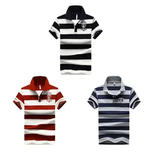 summer new cotton fashion striped short sleeves polo t shirts men cotton mens golf polo shirts