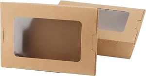 Scatola da Asporto in Carta Kraft con Finestra <span class=keywords><strong>per</strong></span> Noodles, Insalata, Pollo, Patatine e Snack - Offerta Speciale - Product Image 2