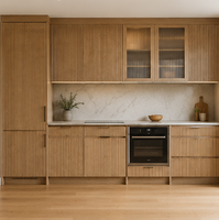 Armoires de cuisine modernes APEX en chêne massif blanc rainuré, personnalisables, écologiques, finition brillante, garantie, avec Lazy Susan