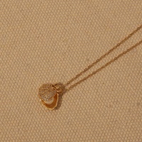Bijoux en acier inoxydable Collier à clapet en coquillage de zircon Collier à pendentif en zircon Collier en coquillage Bijoux de plage