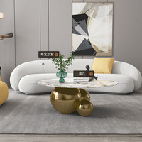 Table basse moderne de luxe en pierre frittée italienne, design moderne en acier inoxydable pour salon