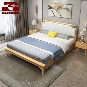 <span class=keywords><strong>Lit</strong></span> rembourré en bois massif de haute qualité, cuir souple simple, <span class=keywords><strong>lit</strong></span> Double, pour chambre principale - Product Image 5