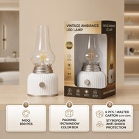 Lampe de table vintage Hurricane à filament LED dimmable, en verre rétro, personnalisable, pour la décoration intérieure et les hôtels