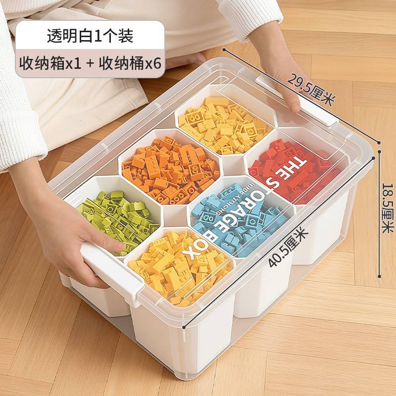 X-6012 Boîte de rangement à compartiments 30L Blanc translucide