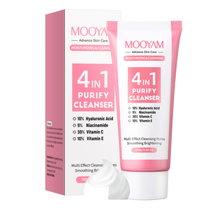 โฟมล้างหน้า MOOYAM 4in1 ไฮยาลูรอน ไนอะซินาไมด์ วิตามินซี วิตามินอี ช่วยให้ผิวกระจ่างใส กระชับรูขุมขน ควบคุมความมัน บำรุงผิวสวย - Product Image 4