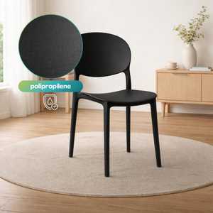 Sedie Oslo in Polipropilene con Schienale Ovale 43,5x55x80 Cm, Ergonomiche con Cuscinetti in Gomma Antigraffio, Ideali per Uso Interno ed Esterno - Product Image 3
