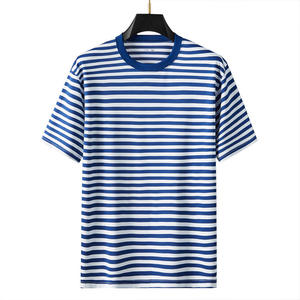 Camicia a <span class=keywords><strong>Righe</strong></span> <span class=keywords><strong>Blu</strong></span> Navy Riflettente all'Ingrosso Completo Camicia a <span class=keywords><strong>Righe</strong></span> <span class=keywords><strong>Blu</strong></span> <span class=keywords><strong>e</strong></span> <span class=keywords><strong>Bianche</strong></span> Abbigliamento Sportivo Estivo per Studenti T-shirt a Maniche Corte - Product Image 1