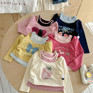 Girls Autumn Cartoon Print T-Shirt Cotton Knitted Long Sleeve Base Layer Top For Kids - Product Image 1
