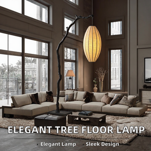 Lampe sur pied moderne en fer, forme de branche d'arbre, culot E27, lumière blanche neutre 4100K, abat-jour pour hôtel, chambre à coucher, salon - Haute luminosité, facile à installer - Product Image 2