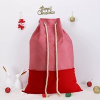 Sac de Noël aseptique en toile grande taille avec cordon de serrage, thème Père Noël, portable, pour les fêtes et les vacances, idéal pour le rangement de cadeaux transfrontalier