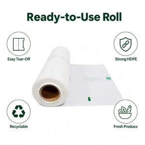 Recyclable HDPE Kitchen Garbage Sack Roll Perforated Tear Off Strong Bin <b>Bags</b> on Roll Odor Resistant Waste Liners for Catering - Product Image 5