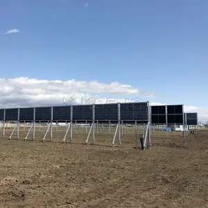 Estruturas De Alumínio Verticais Módulos PV Emoldurados Sistema De Estantes De Fazenda Solar De Montagem No Solo Sistema De Montagem De Painel Solar