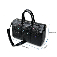 Sac messager jaune en PU vintage à motif losanges géométriques avec fermeture éclair, style streetwear américain, sac de voyage portable unisexe pour l'été