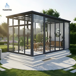 Véranda moderne Yuantai en alliage d'aluminium, toit polygonal, double vitrage trempé, caractéristiques imperméables, taille personnalisée pour villa - Product Image 1