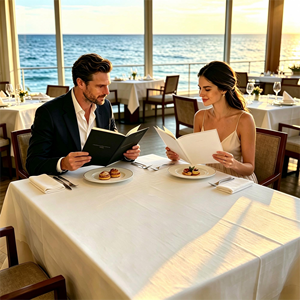 Stampa Personalizzata di Menu per Hotel e Ristoranti, Copertina in Lino con Firma del Chef, Rilegatura a Punto Metallico, 20 Pagine a Colori - Product Image 2