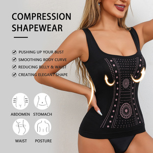 Top Modellante Senza Cuciture ad Alta Elasticità con Collo Quadrato, Body Sculpting <span class=keywords><strong>per</strong></span> Donne, Top Snellente <span class=keywords><strong>per</strong></span> la <span class=keywords><strong>Pancia</strong></span>, Body Shaper <span class=keywords><strong>per</strong></span> Donne - Product Image 1