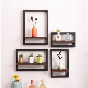 Étagère murale en bois rectangulaire à un seul niveau, rangement flottant pour le salon, décoration intérieure, présentoir pour vases et ornements - Product Image 1