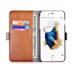 Custodia in Pelle Marrone Con Portadocumenti Per Per iPhone 6S/6 Plus Custodia rigida Transparante in PU Retail Packaging - Product Image 1