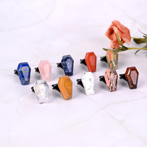 High Quality Natural Healing Crystal Heart <b>Car</b> <b>Clip</b> Gemstone Heart Moon Ornament <b>Car</b> Accessory for Souvenir - Product Image 1