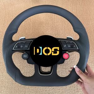 Volant en cuir perforé en fibre de carbone forgé vert pour <span class=keywords><strong>Audi</strong></span> A3 S3 RS3 A4 S4 <span class=keywords><strong>RS4</strong></span> A5 S5 RS5 A6 A7 DOS - Product Image 6