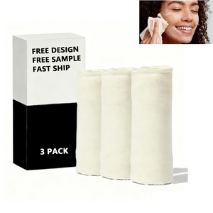 Toalha de Tecido Orgânico Natural Exfoliante Personalizada com Logo Durável de Dupla Face para Cuidados com a Pele Sensível e Maquiagem - Product Image 1