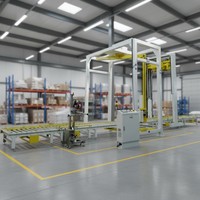 Machine d'emballage à bras rotatif électrique, machine d'enroulement automatique à convoyeur à bande cantilever pour applications alimentaires et de boissons