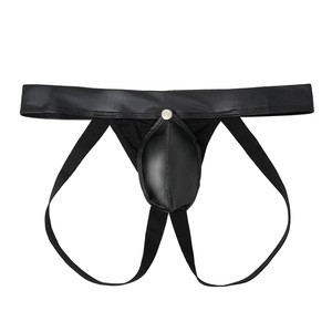 Jockstrap <span class=keywords><strong>string</strong></span> pour homme en similicuir, inspiré des créateurs de luxe, minimaliste, sexy, taille basse, coupe T-back, pochette de maintien, imprimé, personnalisable ODM - Product Image 5