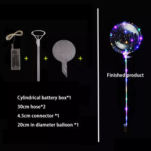 Ballons Bobo à lumière LED Ballon à bulles clair lumineux à 3 niveaux Poignées clignotantes Guirlande lumineuse pour la remise des diplômes du Ramadan - Product Image 6