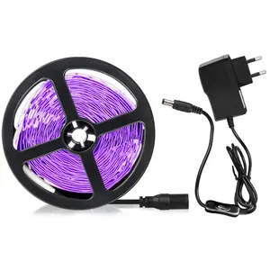 SMD3528 UV Ultraviolet LED Strip Light 385-400nm 5M 10M IP65 Waterproof DC12V Purple Flexible Tape Lamp For DJ Fluorescence