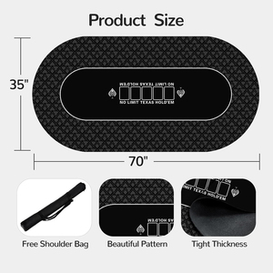 Impression par transfert thermique de logo personnalisé, tapis de table de <span class=keywords><strong>poker</strong></span> ovale carré en caoutchouc, Texas Hold'em, Blackjack, jeux de société, pliable automatiquement - Product Image 2