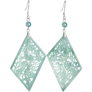 S925 <b>Silver</b> <b>Stud</b> <b>Earrings</b> with Natural A-Grade Jade Blue Ice-Grade Jade Classic Style Women's Wedding Forever Star - Product Image 5
