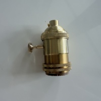 Douille de lampe E27 vintage en laiton avec interrupteur marche/arrêt à bascule, douille Edison en métal moleté à double anneau de verrouillage pour suspension rétro