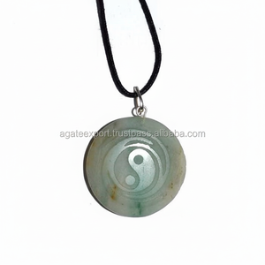 สีเขียว Aventurine Ying Yang จี้-สีเขียวหยกจี้ซื้อขายส่ง - Product Image 1