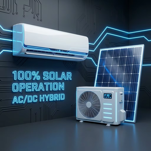 เครื่องปรับอากาศพลังงานแสงอาทิตย์แบบไฮบริด 100% พลังงานแสงอาทิตย์ คอมเพรสเซอร์ GMCC ระบบแยกส่วน SEER 34 ได้รับการรับรองมาตรฐาน CE สำหรับบ้านแบบออฟกริด DC/AC-12K - Product Image 1