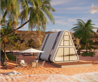 Maison préfabriquée haut de gamme ultra-luxe à double étage en structure légère en acier, capsule spatiale, conteneur, pour hôtels, villas de voyage