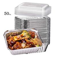 Contenants en aluminium pour plats à emporter F0&8325, barquettes alimentaires en aluminium, boîtes à emporter en aluminium avec couvercles, boîte jetable en aluminium de 260 ml