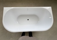 Diseño único Patrón de rayas Interior Bad Free Stand Alone Acrílico Bañera Baño Remojo Bañera independiente