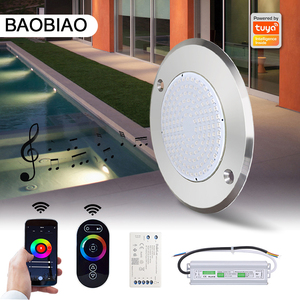 Fuente de Piscina de resina, iluminación subacuática delgada RGB, 12V, acero inoxidable 7,5, IP68, 316mm, 12V - Product Image 1