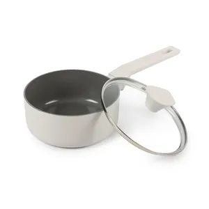 Panci Modern bulat panci sup antilengket, Set peralatan dapur keramik induksi casserole, panci panas elektrik