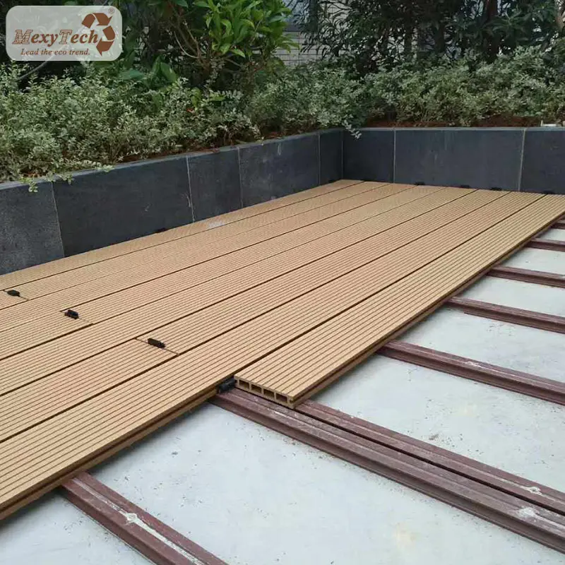 Vendita calda pavimento esterno struttura in legno impermeabile in plastica composito wpc decking