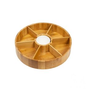 Lazy Susan tocadiscos bambú bandeja de fiesta giratoria de 360 grados - Product Image 2