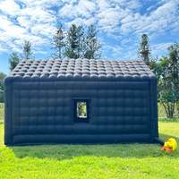 Tente de boîte de nuit gonflable Black Party | Discothèque Disco Cube Gazebo avec logo personnalisé pour les événements et les entreprises