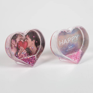 Globos de Nieve Promocionales al por Mayor con Inserto para Foto, con Forma de Corazón y Brillantina - Product Image 1