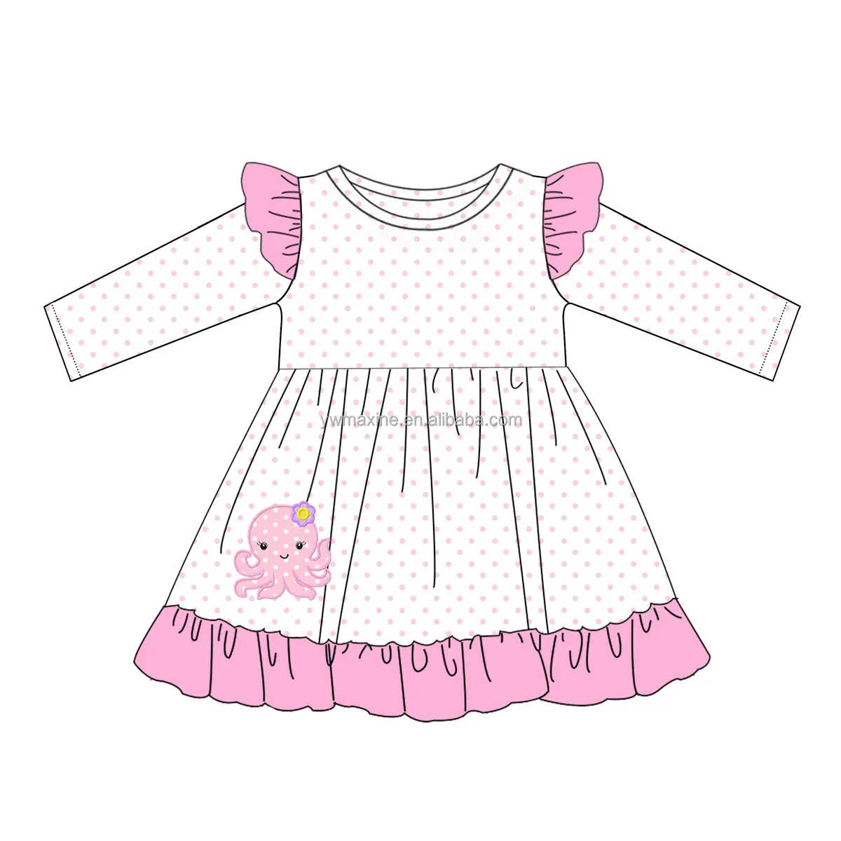 子供ストロベリーギンガムスカート長袖女の赤ちゃんコットンドレス卸売キッズブティック服衣装